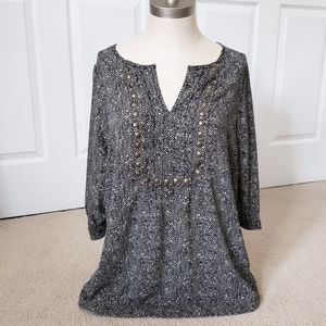 Moni Abstract Chevron Detail Blouse